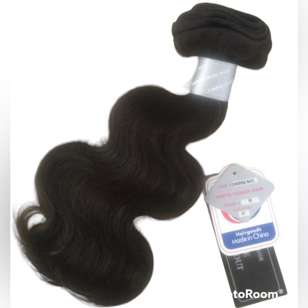 Human Hair Extensions for Weaves European Wave color 1B